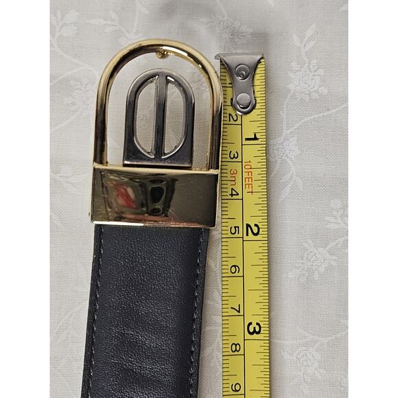 Vintage Gray Full Grain Belt Genuine Leather Mens 38 Round Buckle 2912 - Picture 6 of 8